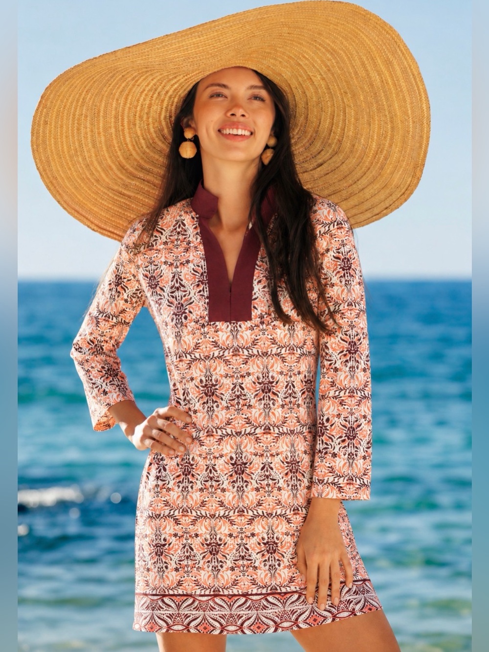 Cabana Life Paisley Geometric Tunic Dress UPF 50+ Size XS - NWT